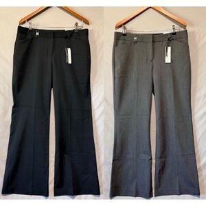 Lot of Two Express Editor Original Flare Leg Low Rise Dress Pants Black Gray 10S